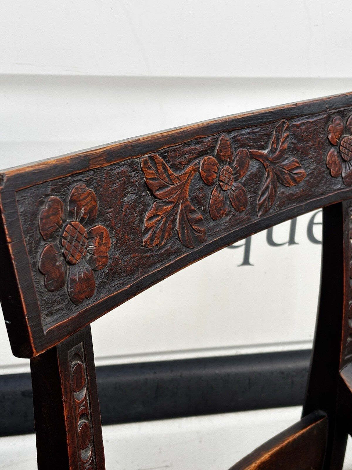 Early English Georgian Oak Carved Armchair, Superb Quality. photo 893.0