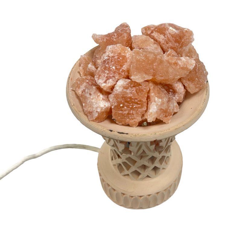 Carved Salt Lamp Made Of Natural Rock Salt, Ceramic, Vintage, Handmade, 1970s photo 57.0