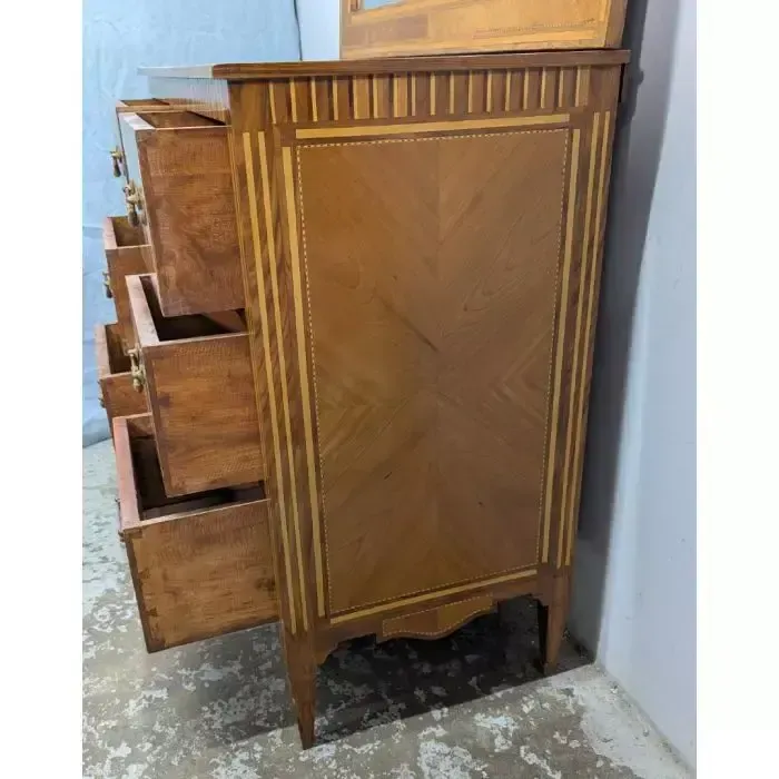 Louis XVI Style Dressing Table With Italian Marquetry, Circa 1900 photo vinterior