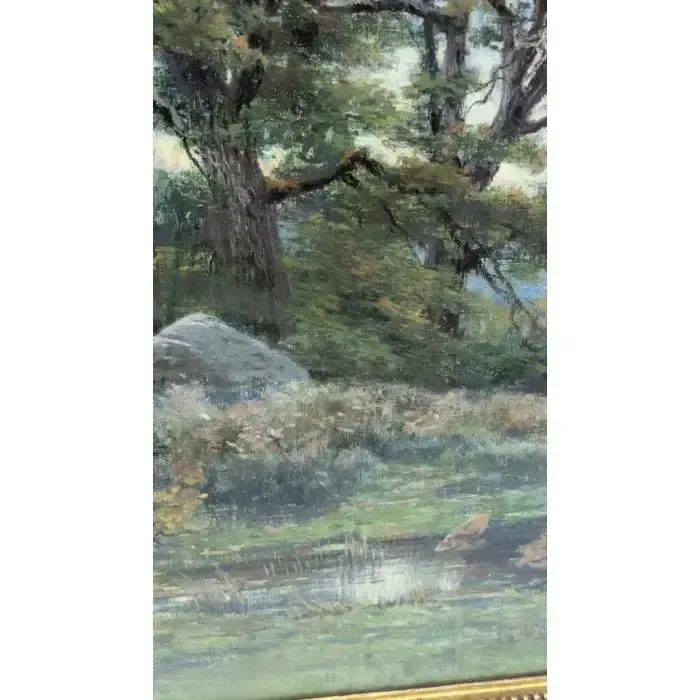 Pastel Landscape, Circa 1900, Signed H. Maréchal, In Its Original Wood And Gilt Stucco Frame photo buy