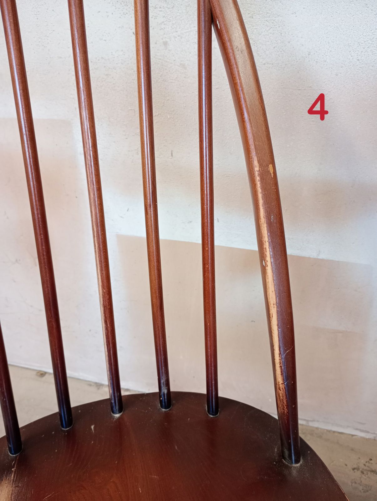 Vintage Ercol Quaker Model 365 Dining Chairs In Dark Brown Finish photo for sale