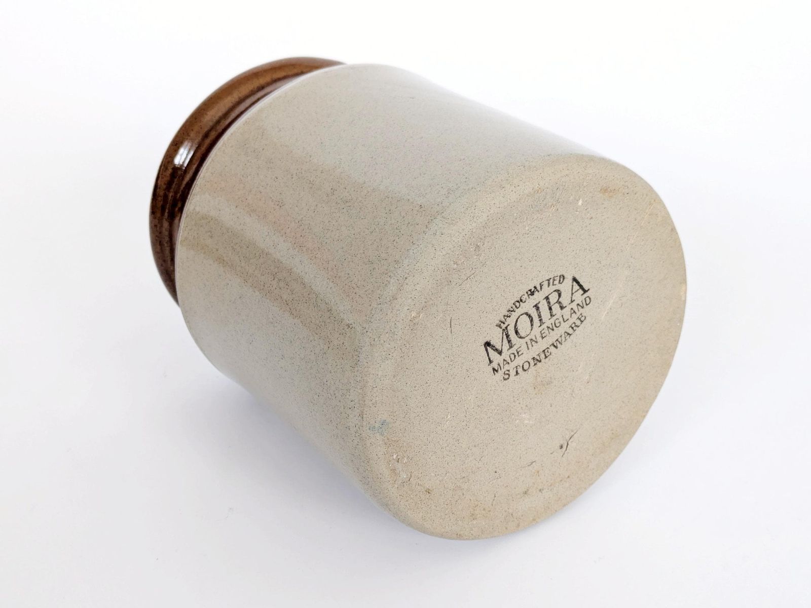 Vintage Moira Stoneware Utensil Crock, English Handcrafted Farmhouse Pottery, Primitive Style photo Home Decor
