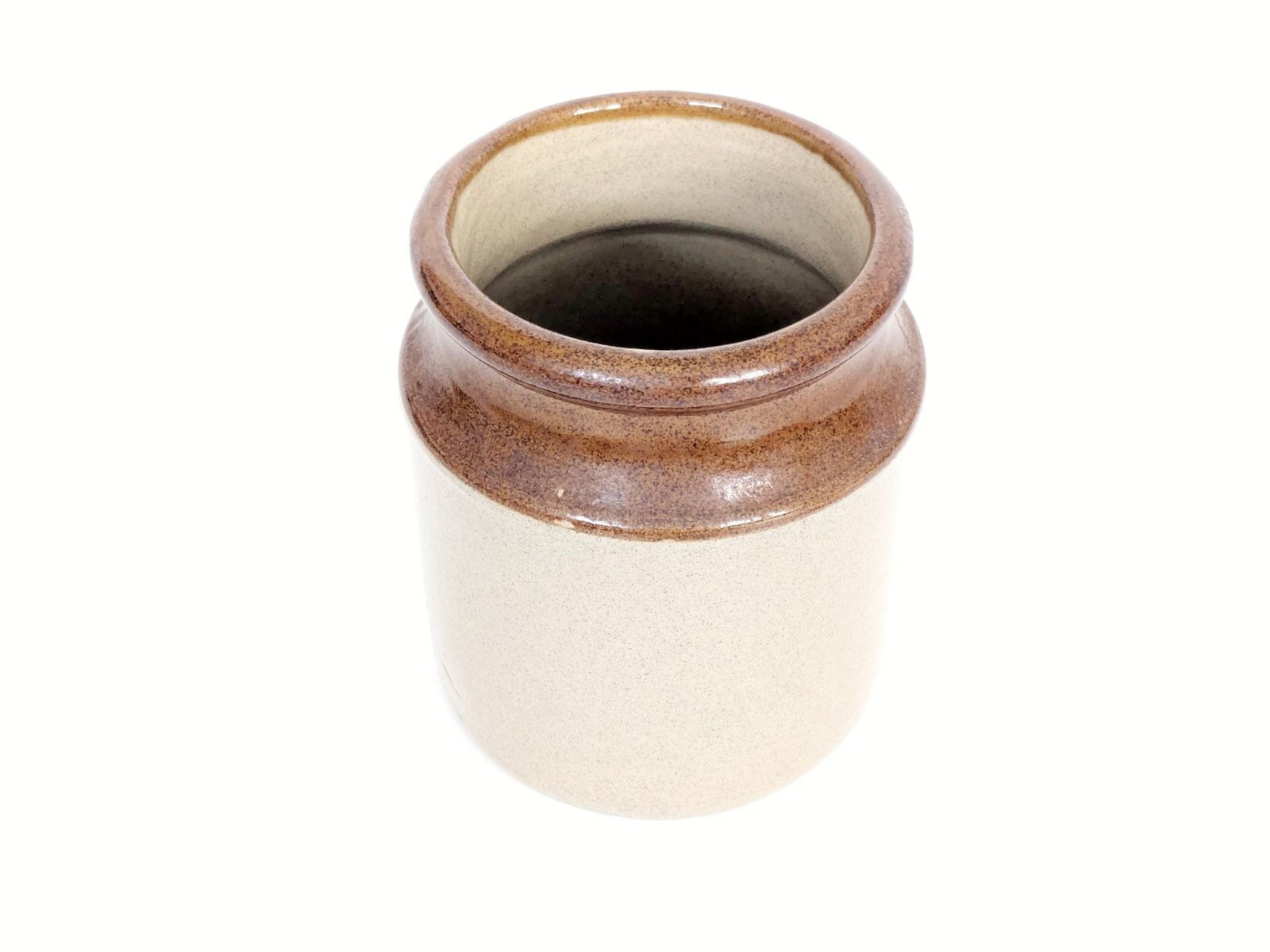 Vintage Moira Stoneware Utensil Crock, English Handcrafted Farmhouse Pottery, Primitive Style photo vinterior