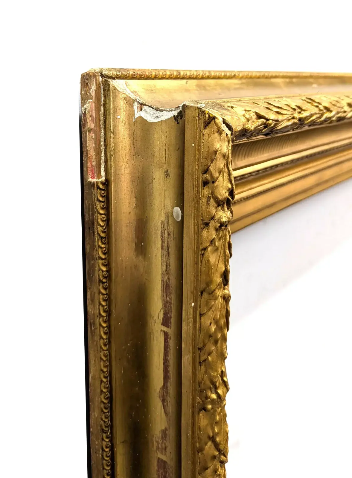 Late 19th Century Gilt Stucco And Wood Channel Frame, 84x61 Cm photo for sale