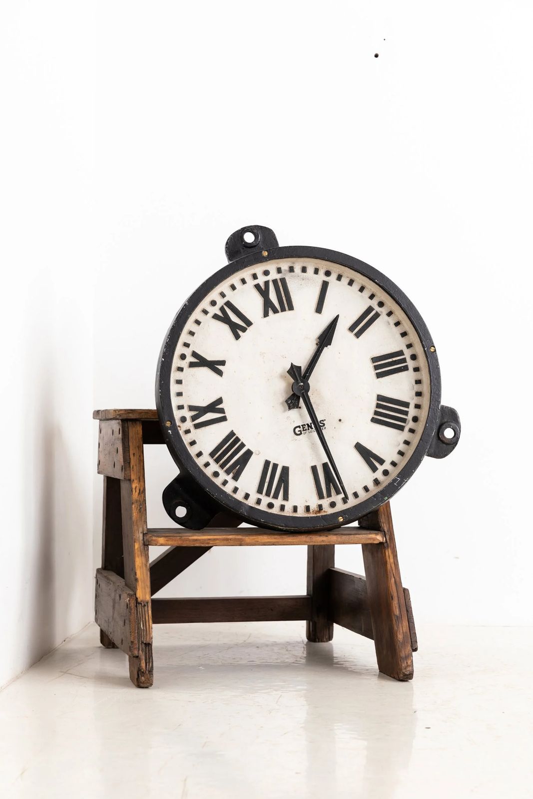 Early Industrial Cast Iron Gents Of Leicester Factory Clock photo for sale