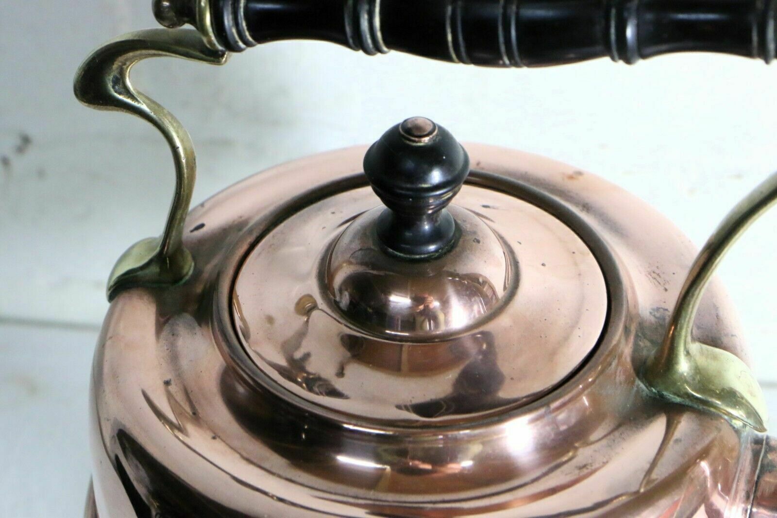 Antique Art Nouveau Copper Spirit Kettle With Brass Stand Late 19th Early 20th C photo buy