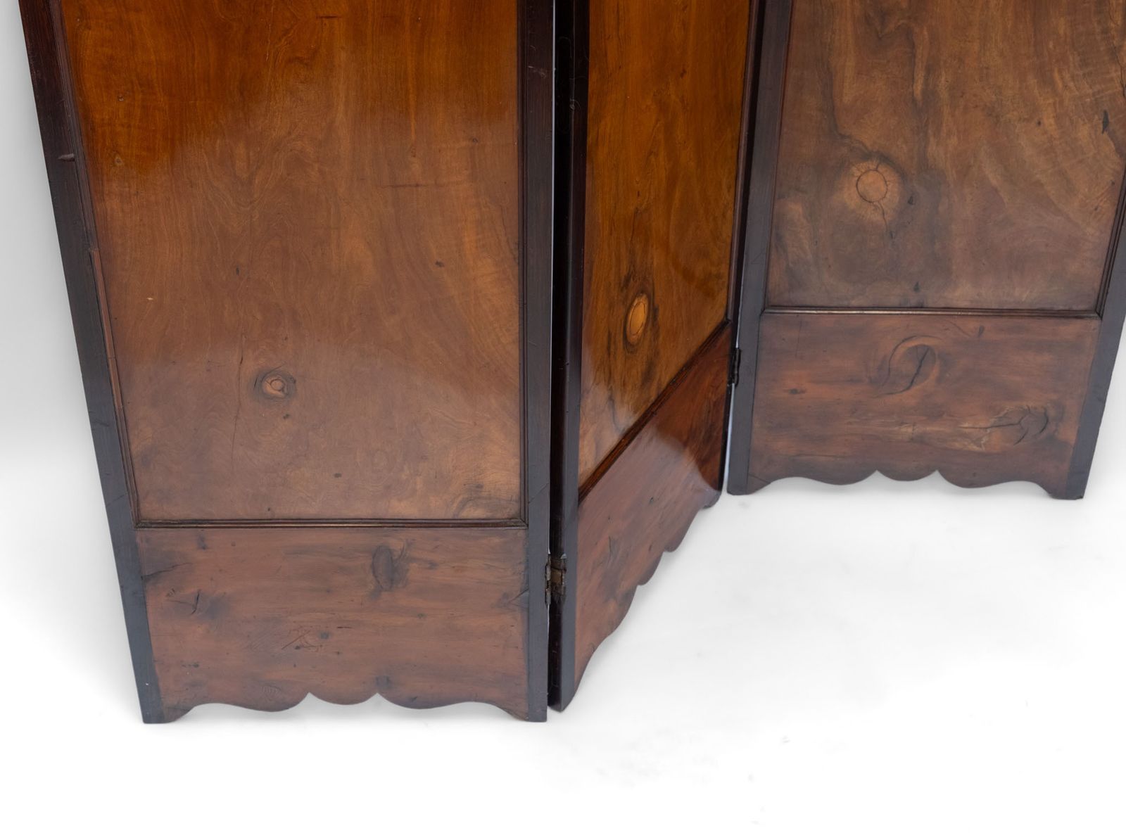 photo vinterior Art Nouveau Fruitwood Inlaid Botanical Panel Folding Screen Room Divider French Circa 1900