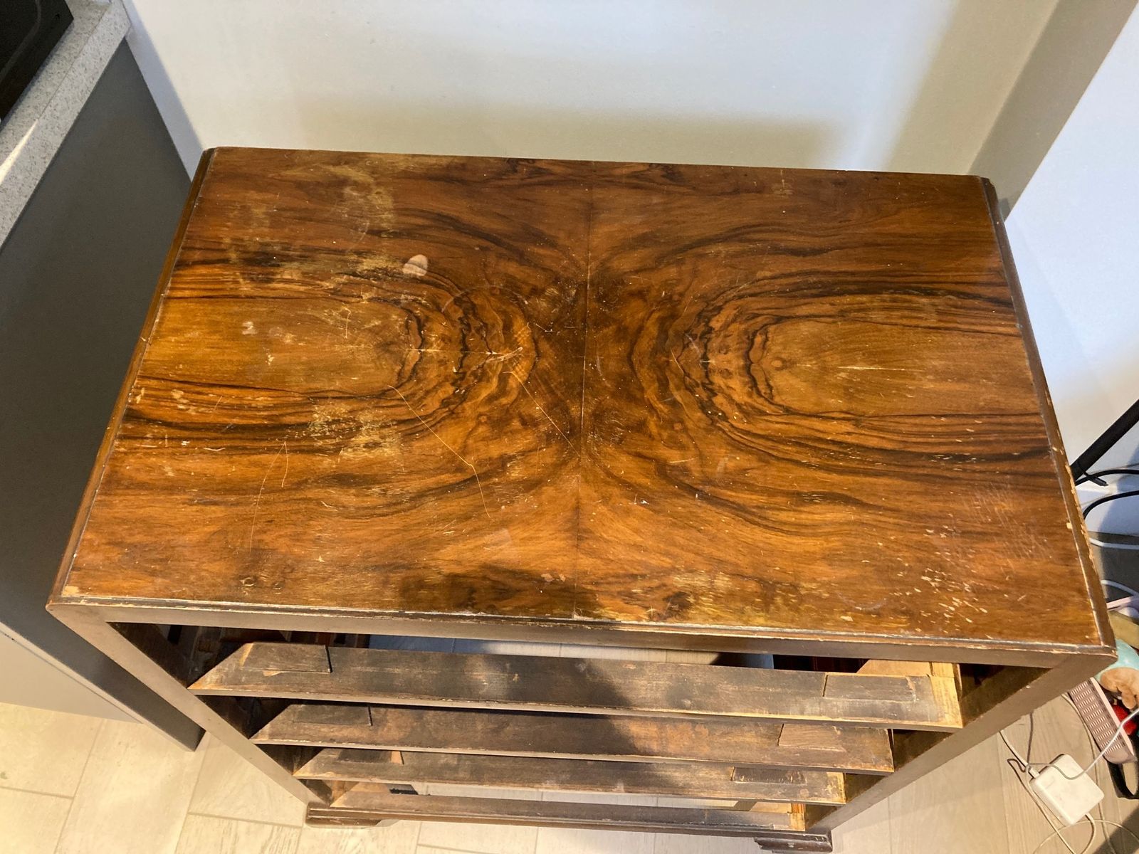 Art Deco Chest Walnut Veneer 94cm X 75cm X 45 Cm 1930s photo furniture