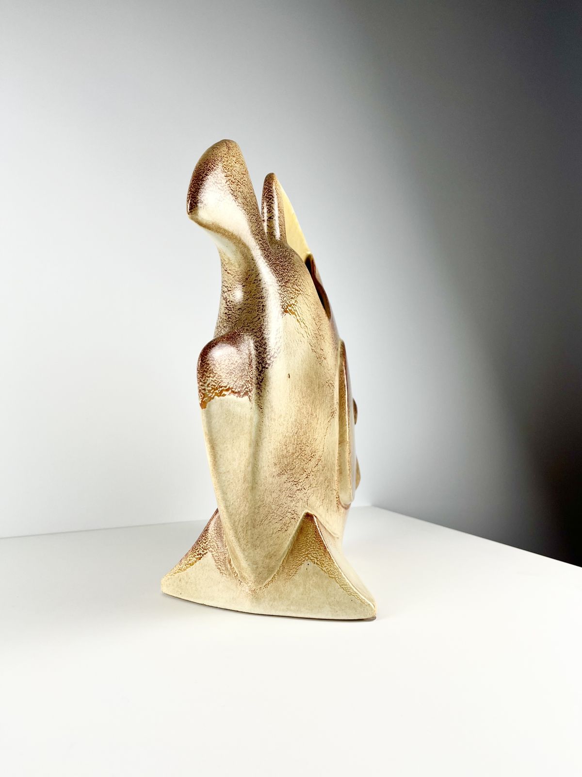 photo for sale Roberto Rigon For Bertoncello Large Modernist Fish Vase, Italian 1970s