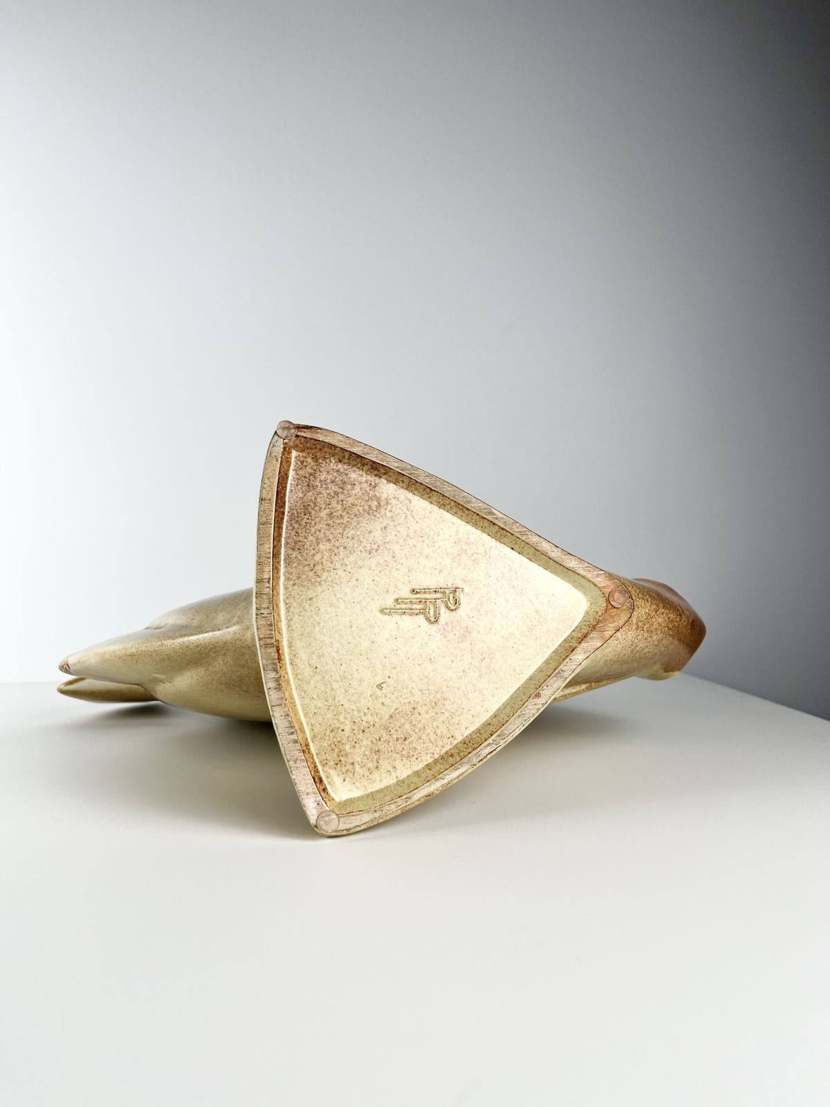 photo vintage Roberto Rigon For Bertoncello Large Modernist Fish Vase, Italian 1970s