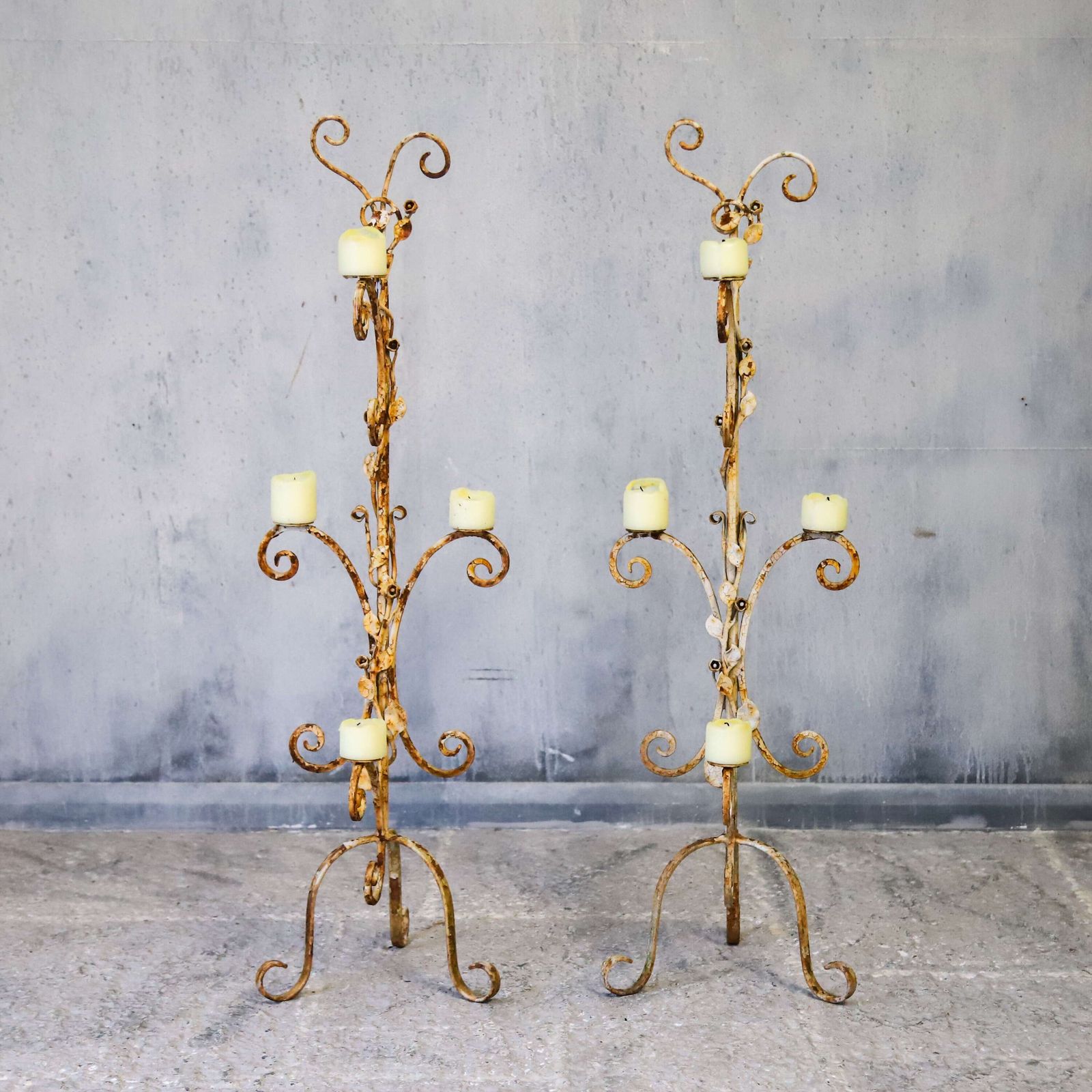 Pair Of Decorative French Metal Candelabra photo vinterior