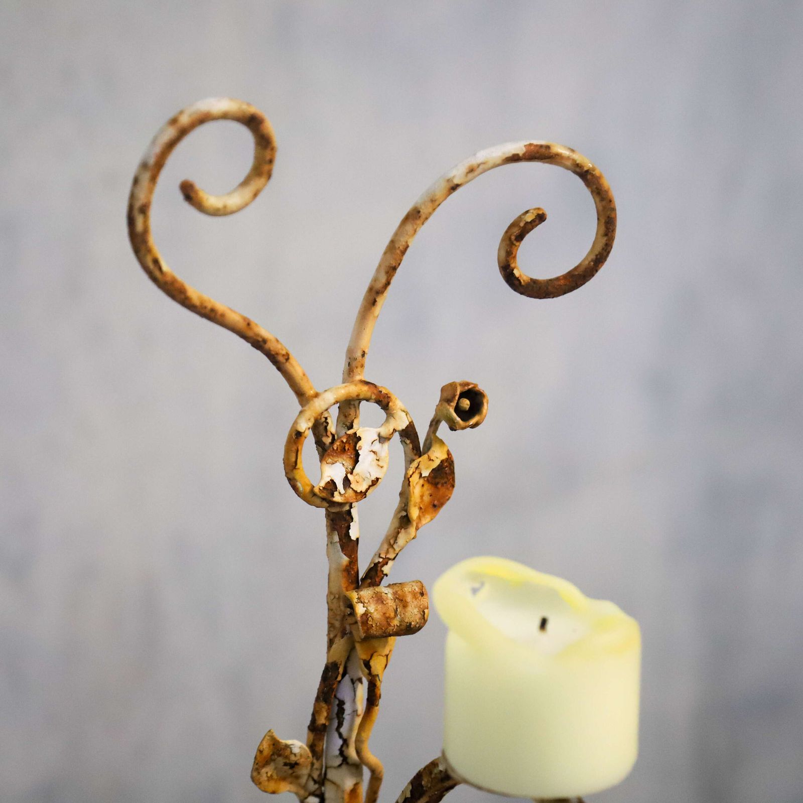 photo for sale Pair Of Decorative French Metal Candelabra