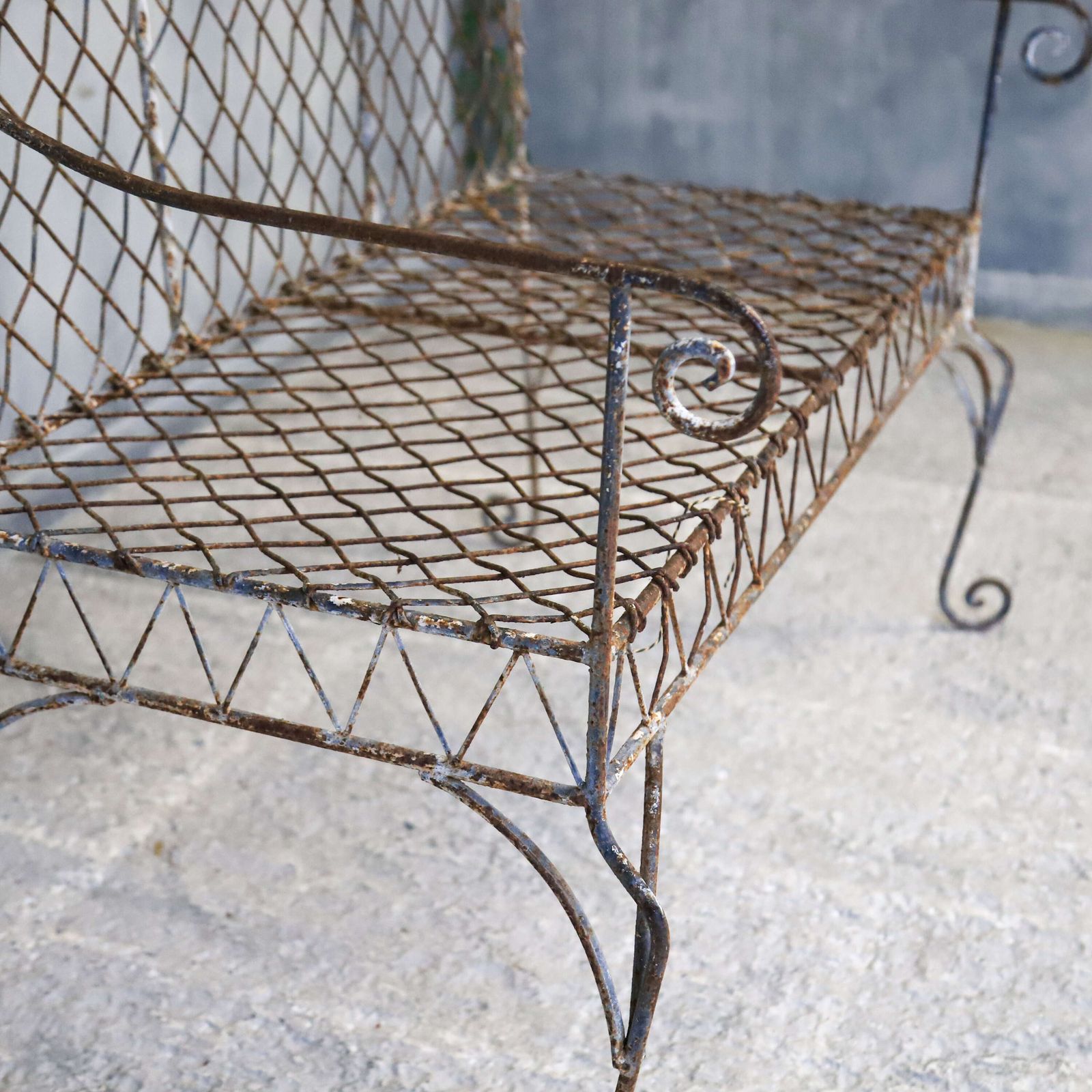 photo for sale French Gothic‑Influenced Metal Garden Bench