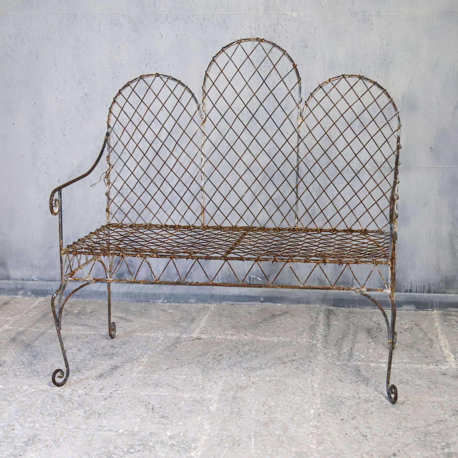 785.0 French Gothic‑Influenced Metal Garden Bench photo