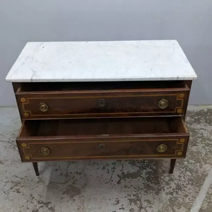 Louis XVI Walnut Commode, Late 18th/Early 19th Century photo for sale
