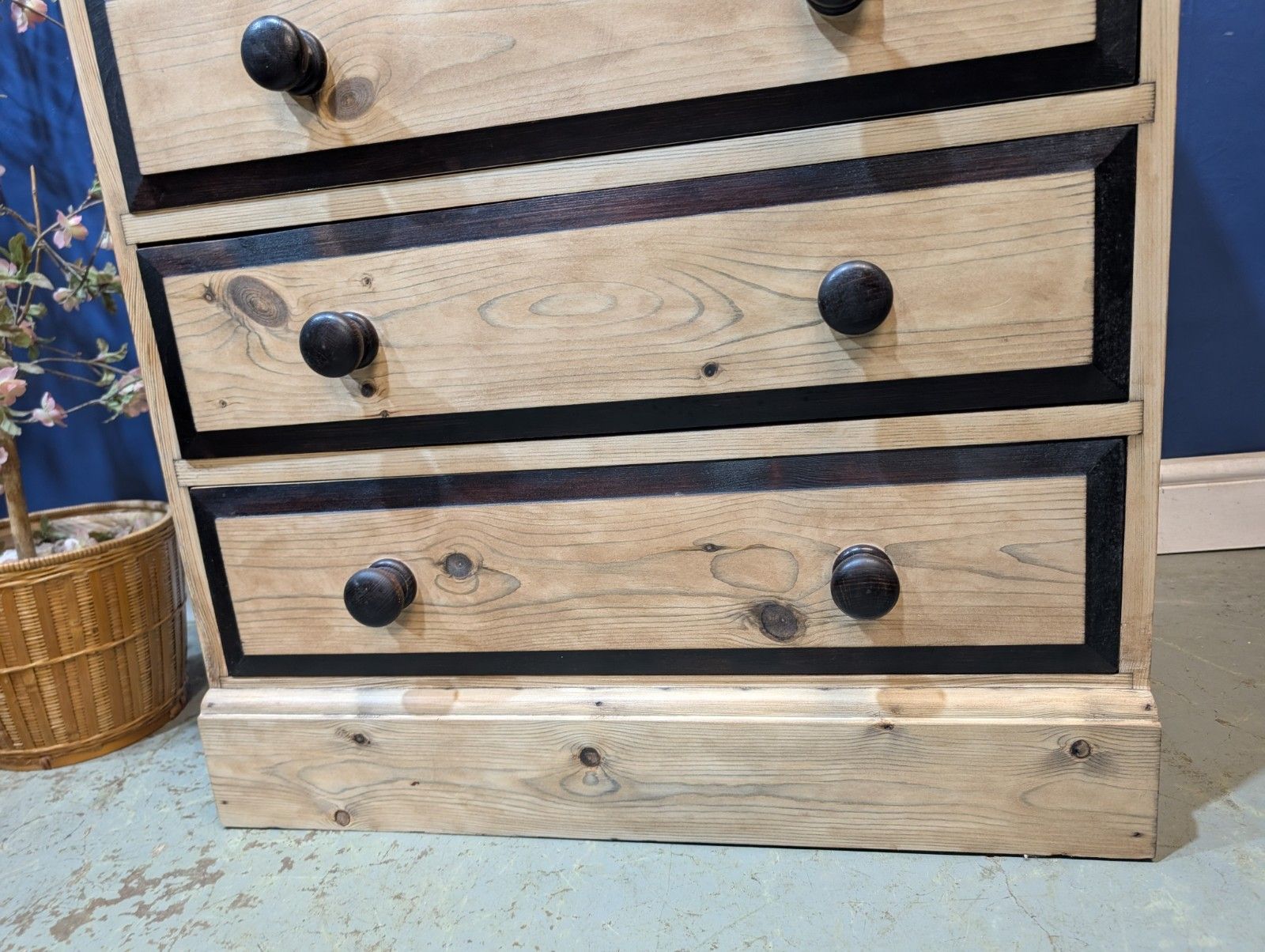 Antique Victorian Pine Chest Of Drawers Two Over Three Refurbished Sanded photo 365.0