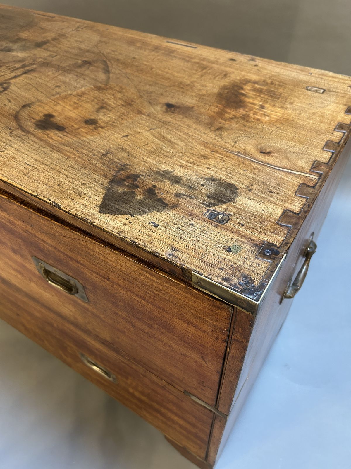 C19th Campaign Low Chest Of Drawers photo Furniture