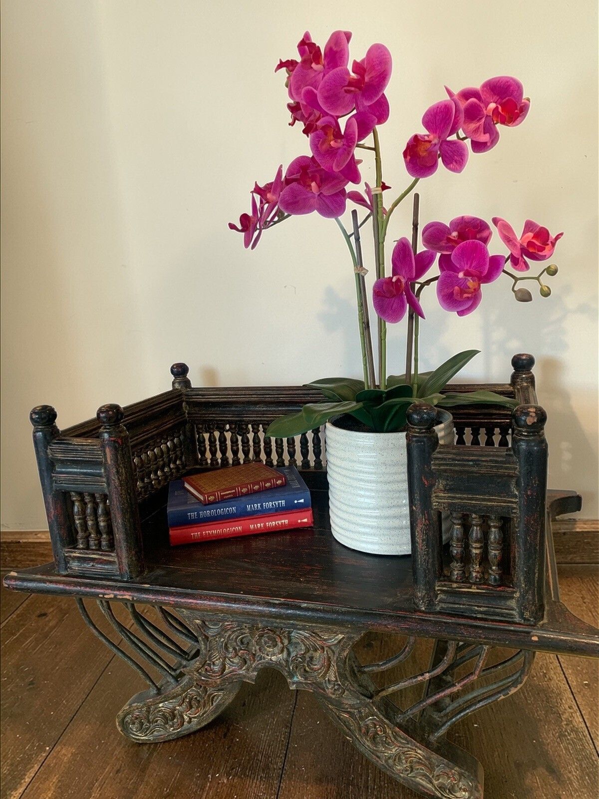 Rare 19th Century Burmese "Single Rider" Howdah Carved Lacquered Teak Elephant Seat Saddle Chair photo 1380.0