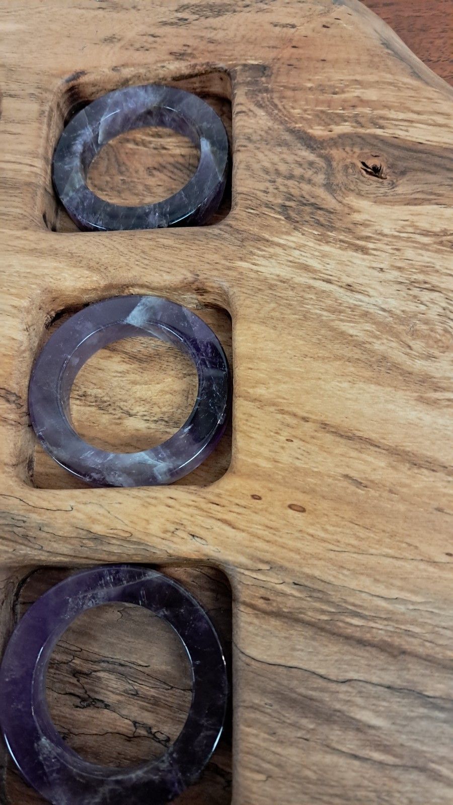 Anna New York By Rablabs Afora Tic Tac Toe Game In Acacia Wood & Amethyst photo 85.0