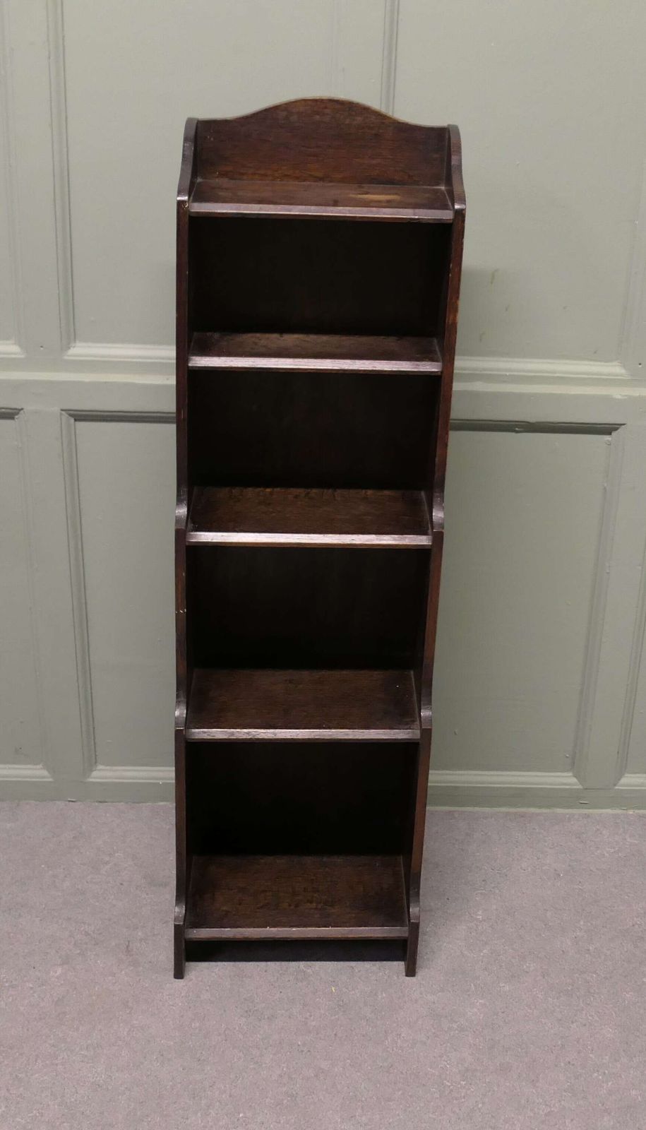 Art Deco Tall Slim Golden Oak Bookcase. photo furniture