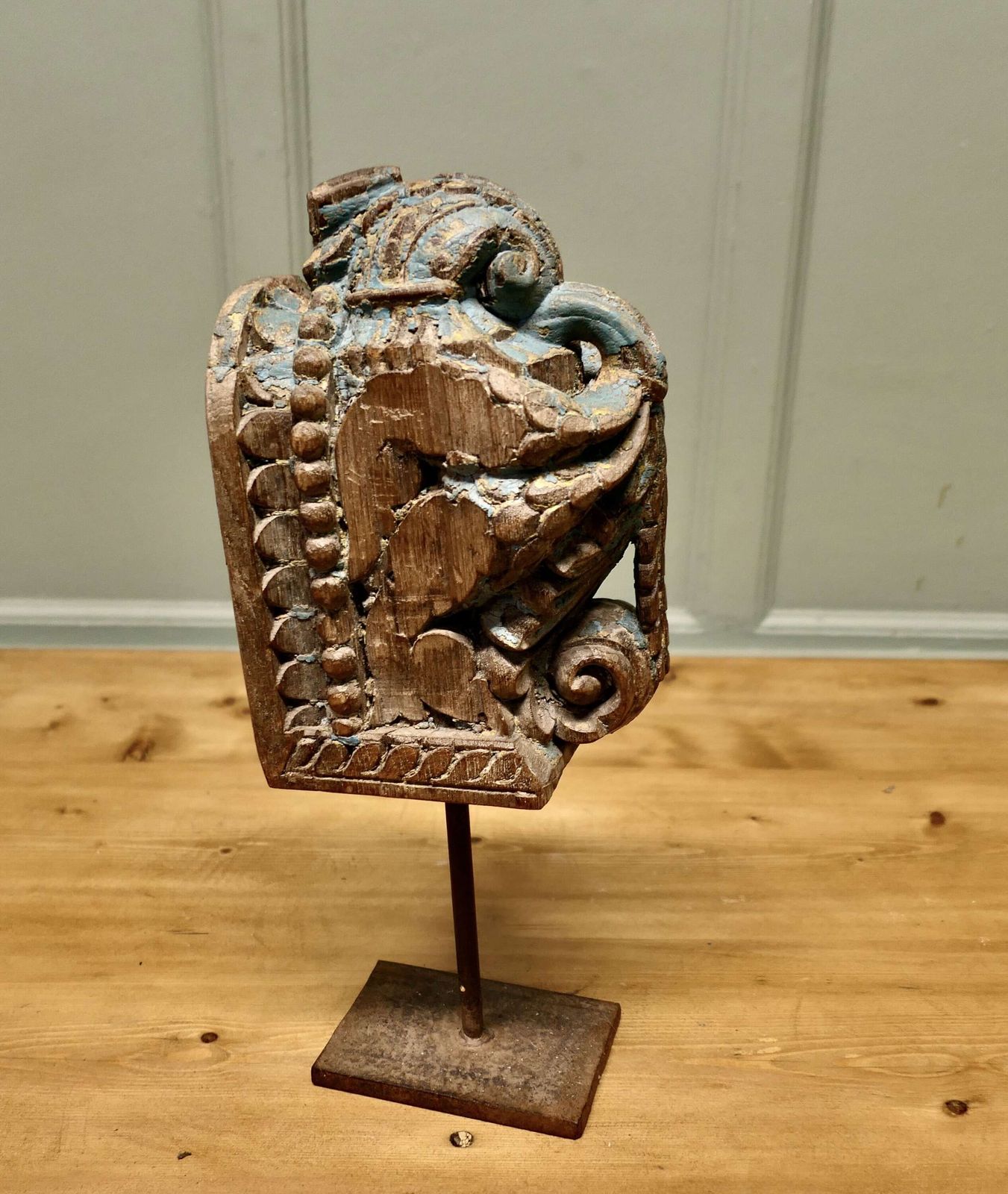 Primitive Architectural Carved Wood Mounted Sculpture A Beautiful Piece Of Folk Architec photo for sale