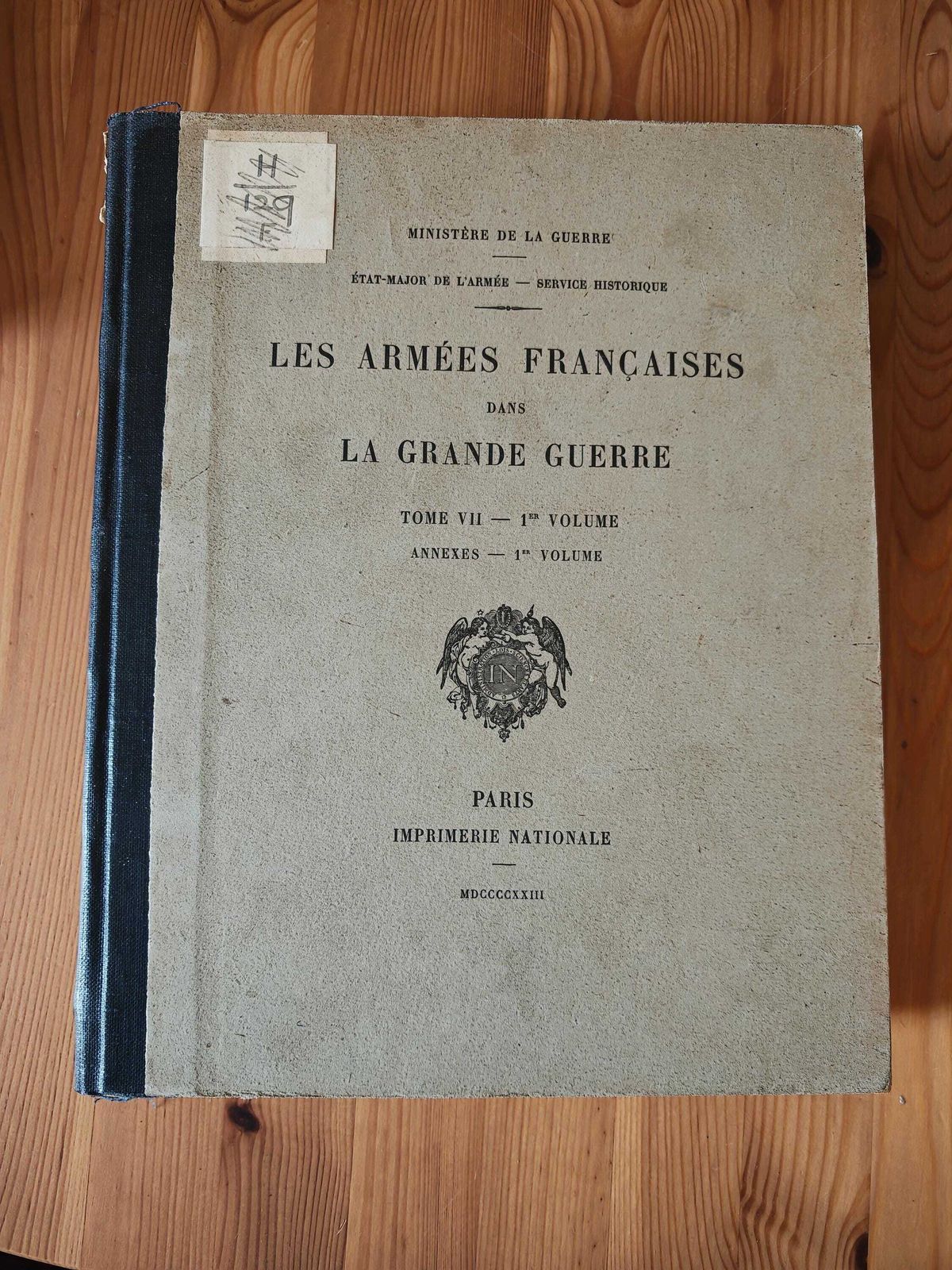 Antique "Les Armees Francaises Dans La Grande Guerre"   Tome VII  Volume I   Full Set (Book, Annexes & Maps) Very Good Condition   1925 photo vintage