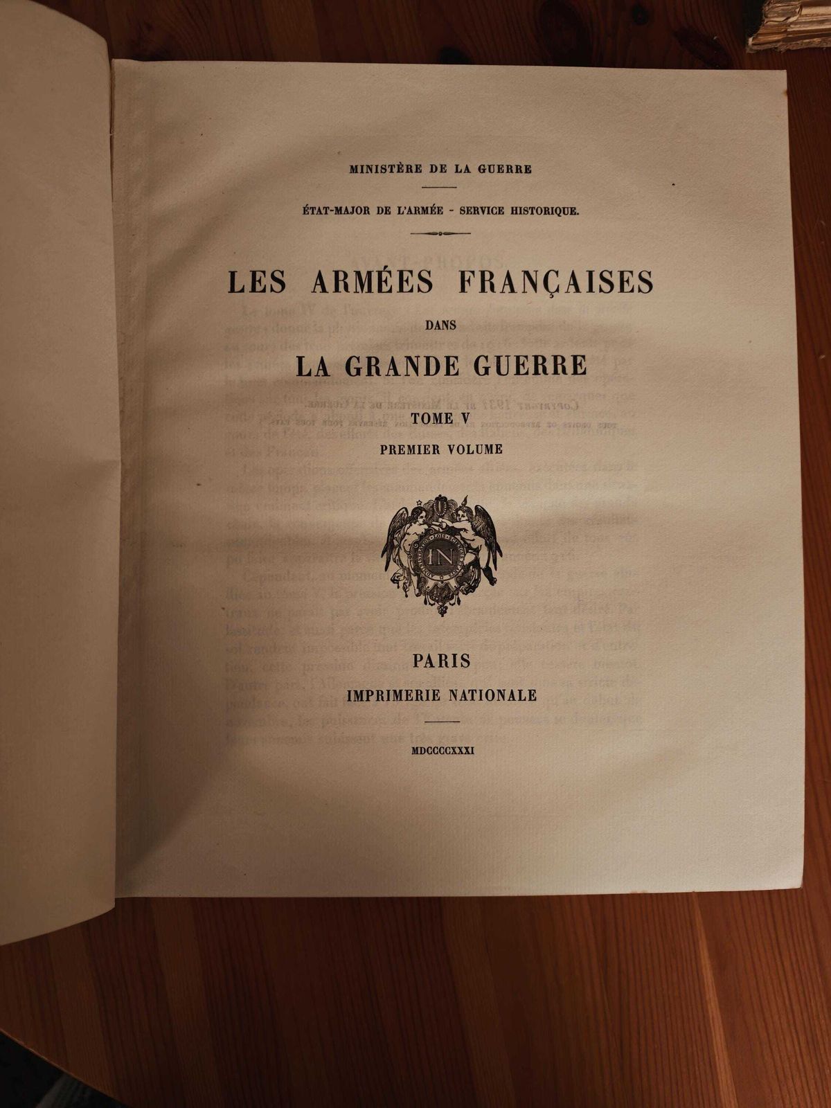 Antique "Les Armees Francaises Dans La Grande Guerre"   Tome V, Volume II, Entire Set   Gd To Vg Con   20s/30s   "Change In North And Northeast" photo vinterior
