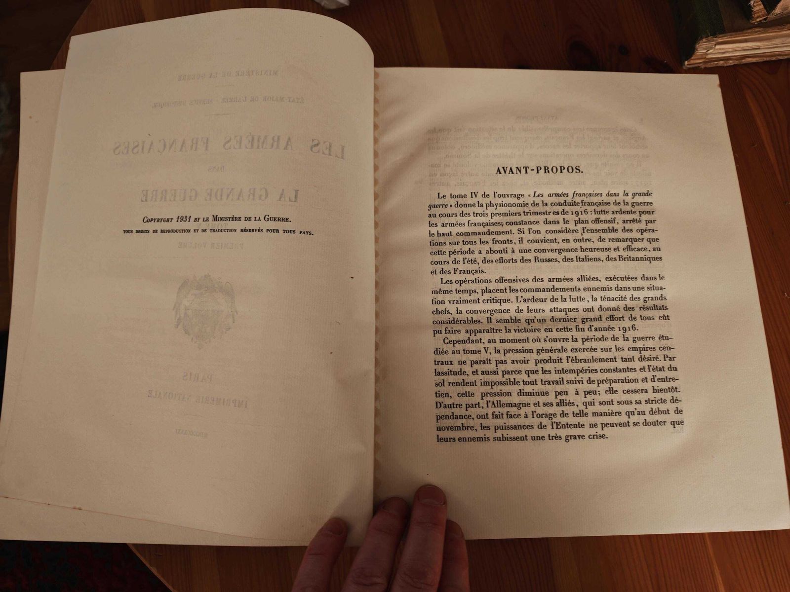 Antique "Les Armees Francaises Dans La Grande Guerre" (Wwi)  Tome V    Volume I Full Set   German Retreat, Spring Offensive, New Leader  20s/30s photo vintage