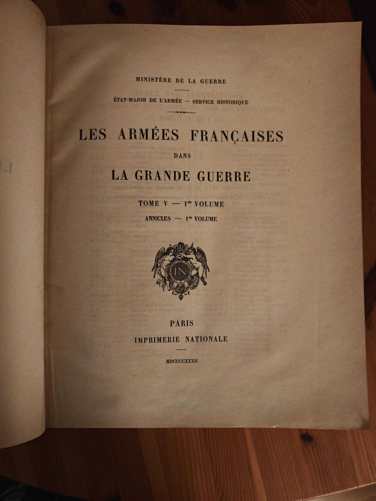 photo furniture Antique "Les Armees Francaises Dans La Grande Guerre" (Wwi)  Tome V    Volume I Full Set   German Retreat, Spring Offensive, New Leader  20s/30s