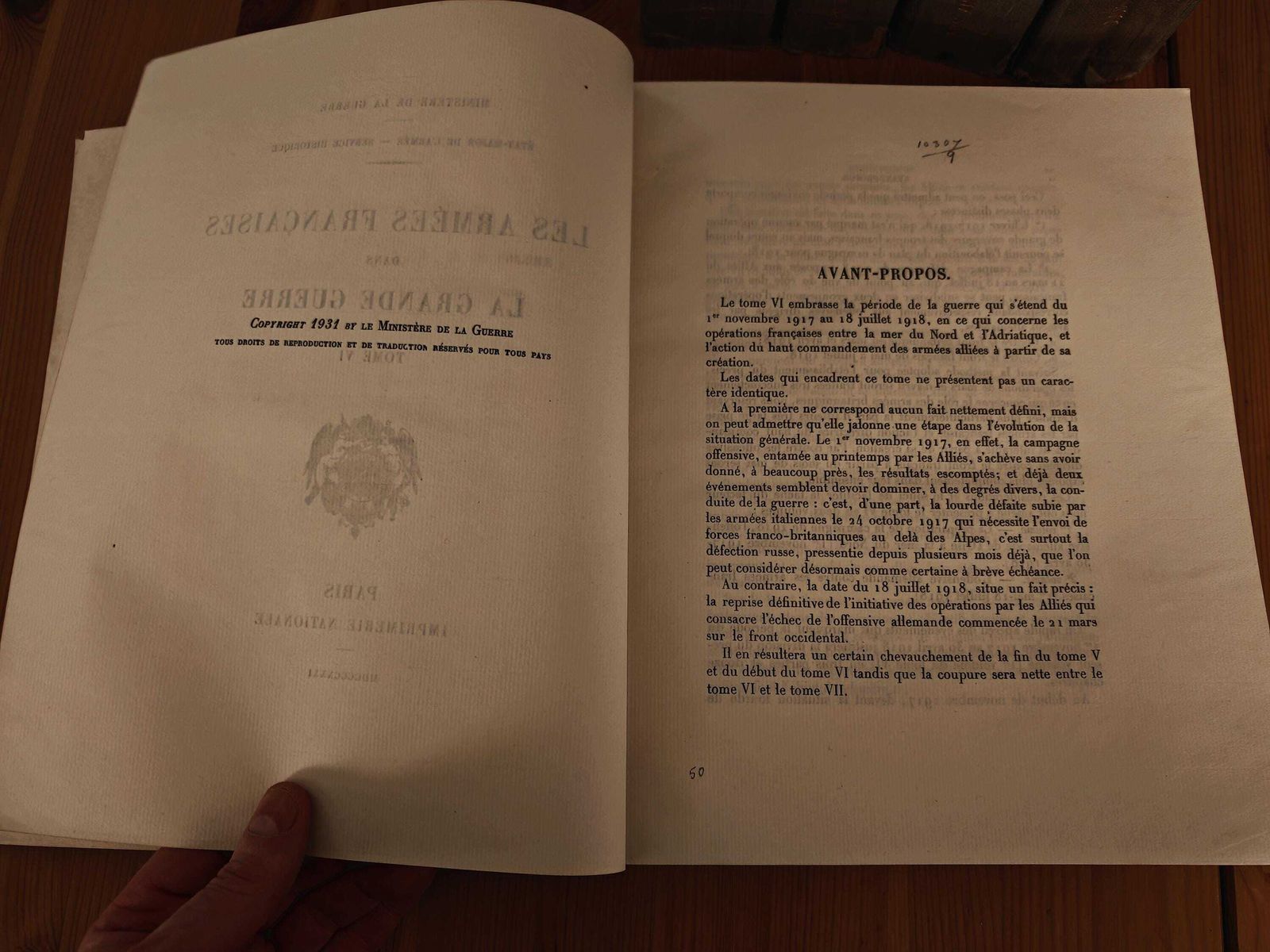 Antique "Les Armees Francaises Dans La Grande Guerre"   Tome VI   Volume I Set  1917 Actions Following Brest Litovsk   Gd Con   20s 30s photo buy