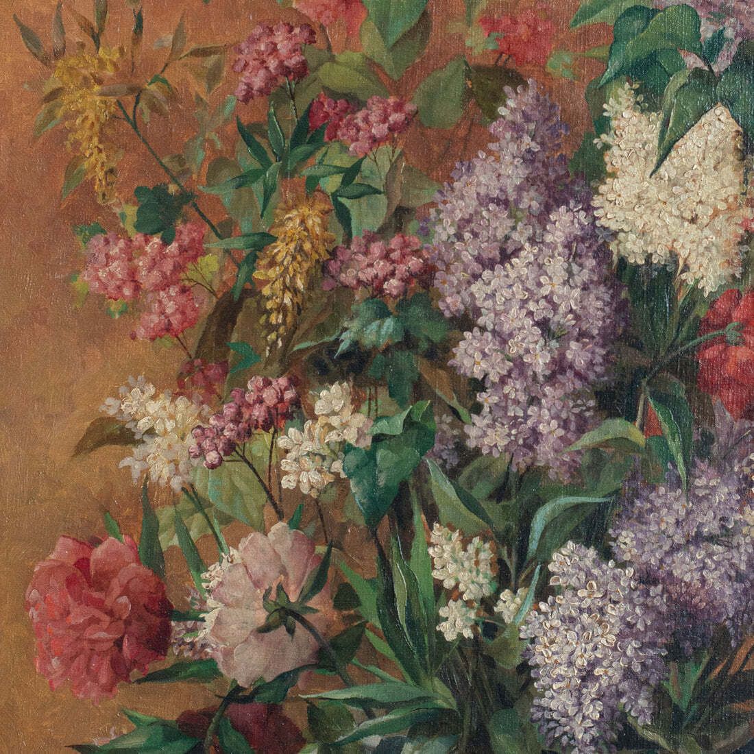 Floral Still Life In Vase   Signed And Dated   Oil On Canvas photo 1868.0