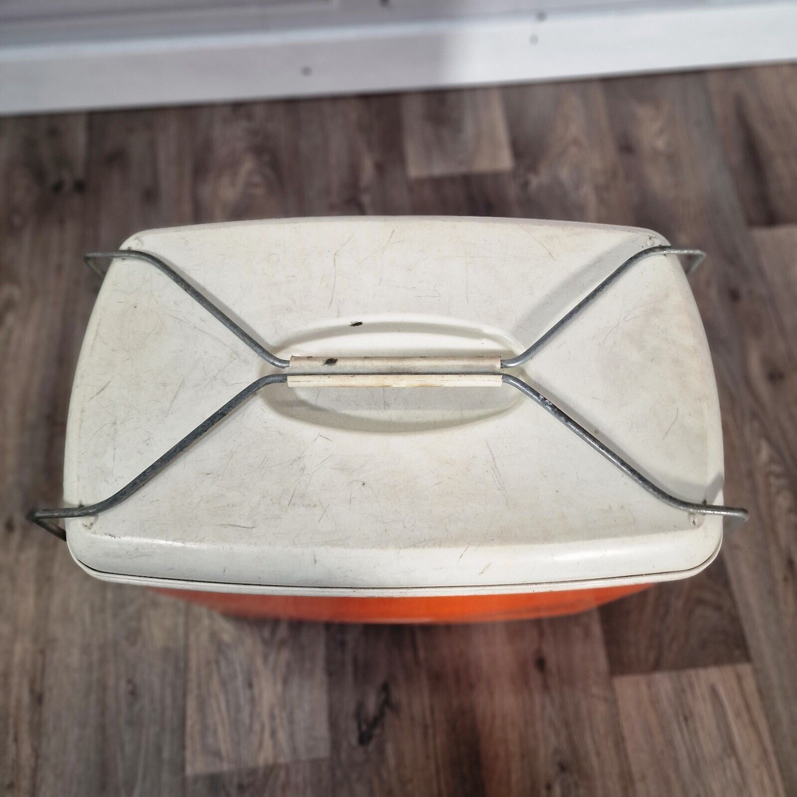 Vintage Cool Box Orange Retro Beach Prop Classic Car Beetle Vw Camper Van photo for sale