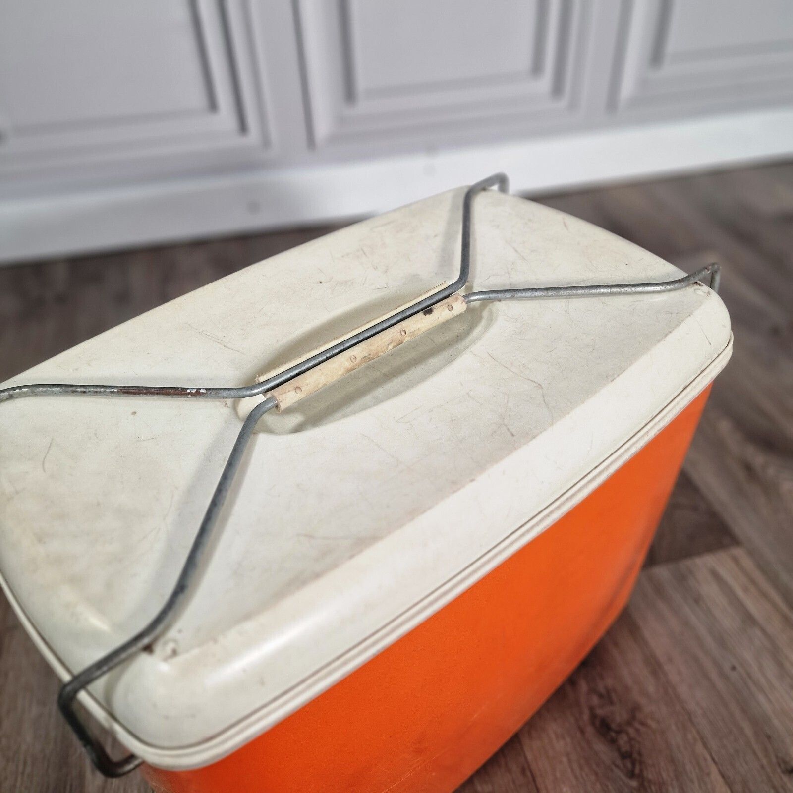 Vintage Cool Box Orange Retro Beach Prop Classic Car Beetle Vw Camper Van photo 55.0