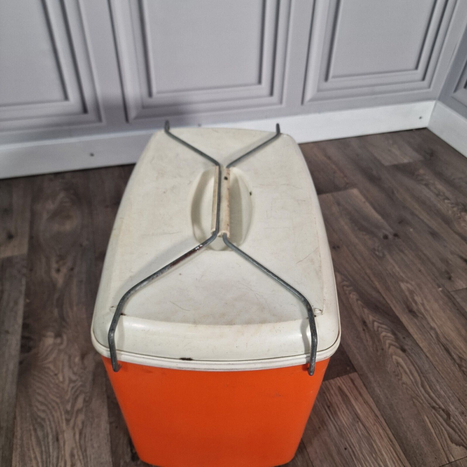 Vintage Cool Box Orange Retro Beach Prop Classic Car Beetle Vw Camper Van photo vinterior