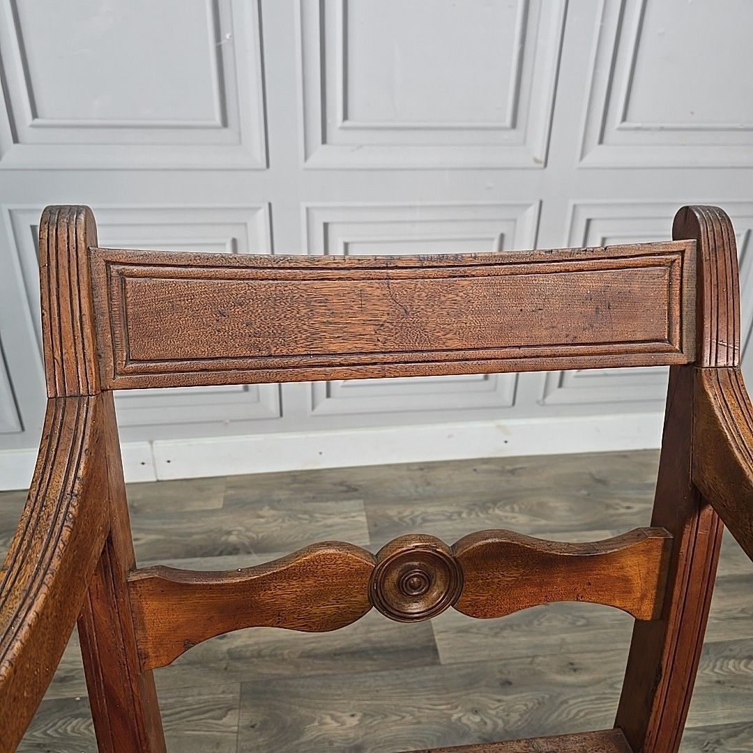 photo for sale Antique Oak Armchair Desk Chair – Turned Solid Wood – Georgian Regency Country