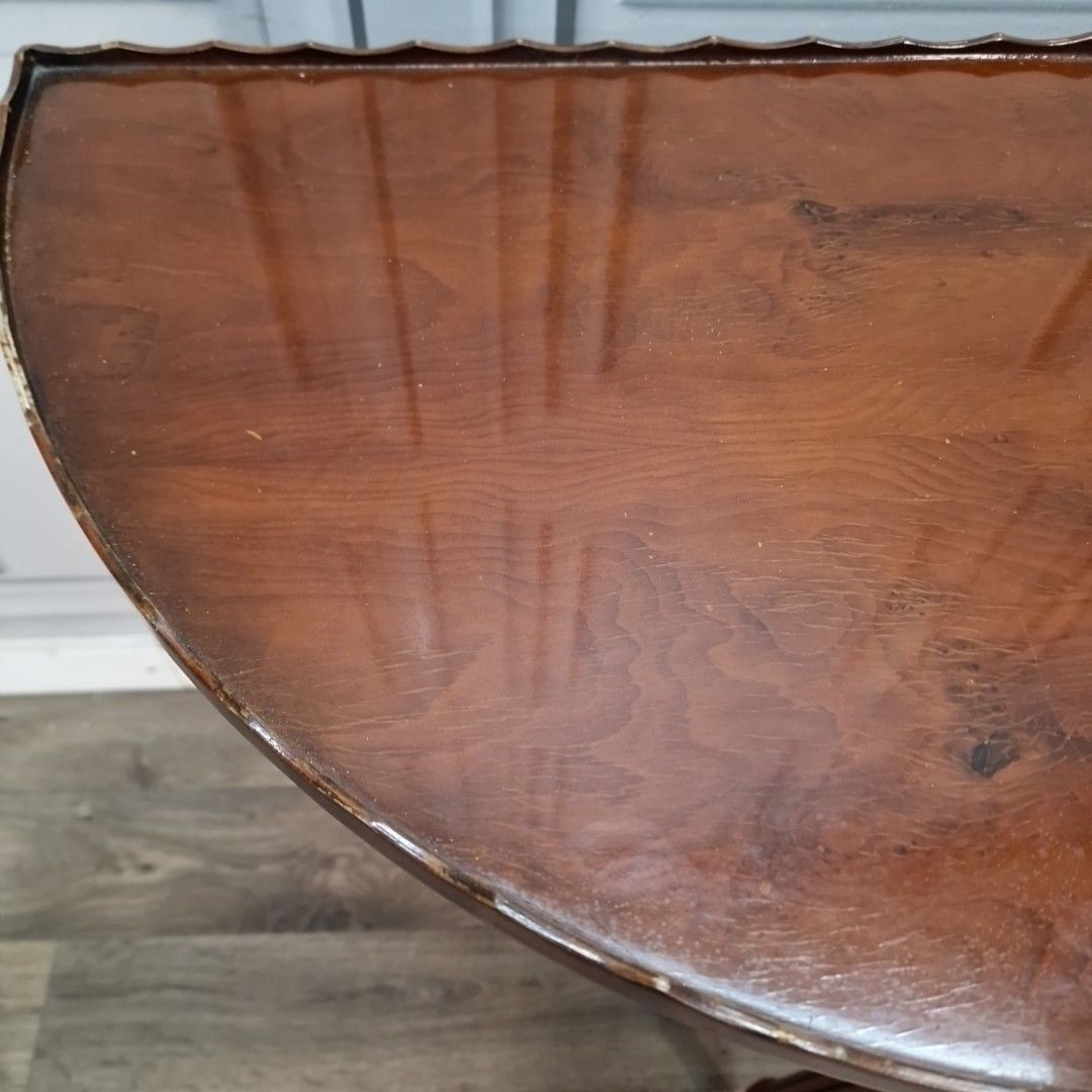 Vintage Mahogany Console Table Half Moon Demi Lune – Fluted Legs Retro Hall photo 100.0