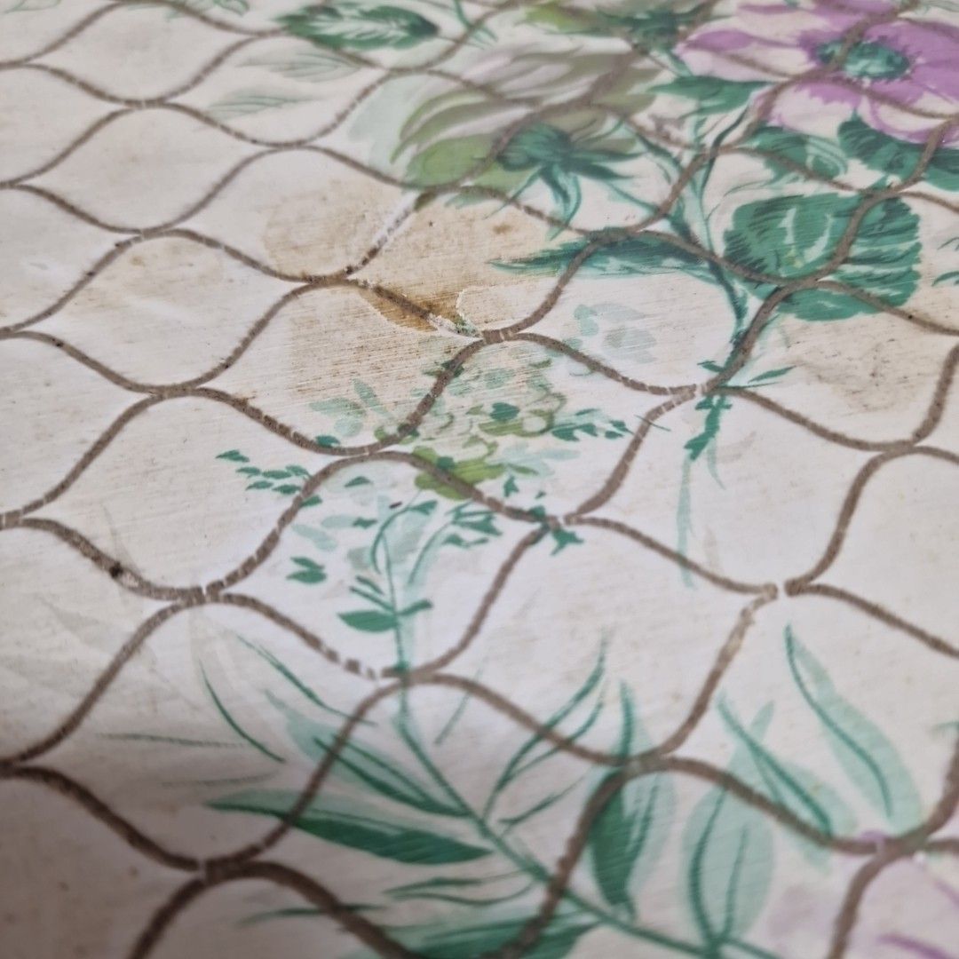 Vintage Floral Laundry Basket – Quilted Vinyl – Retro Linen Basket – Storage Box photo Home Decor