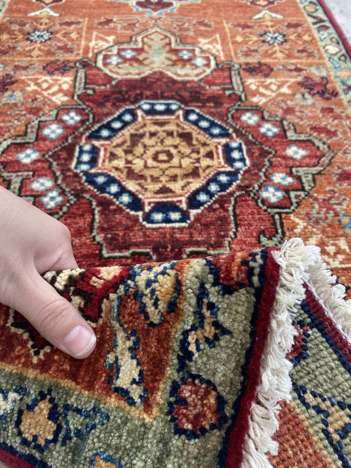 photo furniture 2x3 Rust Afghan Mamluk Hand Knotted Oriental Rug