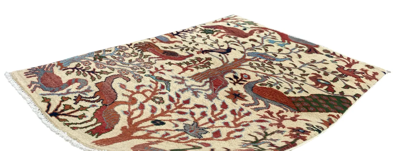 photo furniture Tree Of Life Ivory Pictorial Forest Animal Print Rug