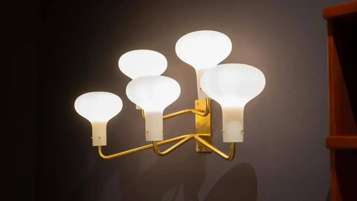 Mid Century Pair Of Wall Lights ” Lp12″ By Ignazio Gardella, Azucena, 1960s photo furniture
