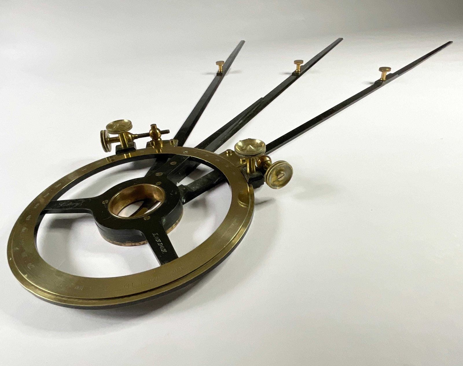 photo furniture Antique Brass Station Pointer, William Cary London Navigational Instrument, Circa 1830