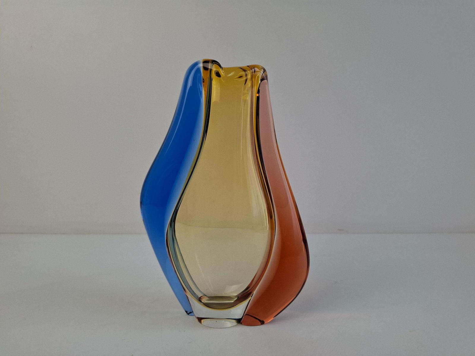 Tsjechische Kunstglazen Vaas Van Hana Machovská, Mstišov – Mid Century Modern, Jaren 1960 photo vintage