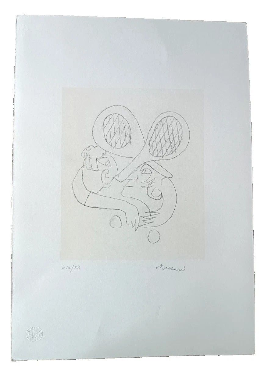 photo furniture 2 Lithographs Numbered And Signed Mino Maccari With Stamp Angels Lucca 5