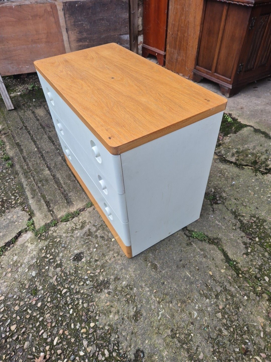 Retro/Vintage/ Mid Centurystag 3 Drawer Chest Of Drawers photo for sale