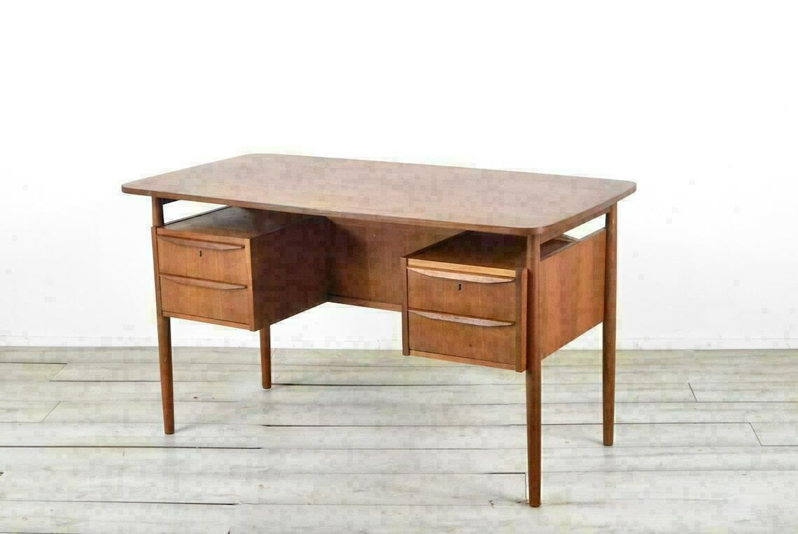 Midcentury Danish Teak Desk By Gunnar Nielsen For Tibergaard Vintage  Modern  Retro photo furniture
