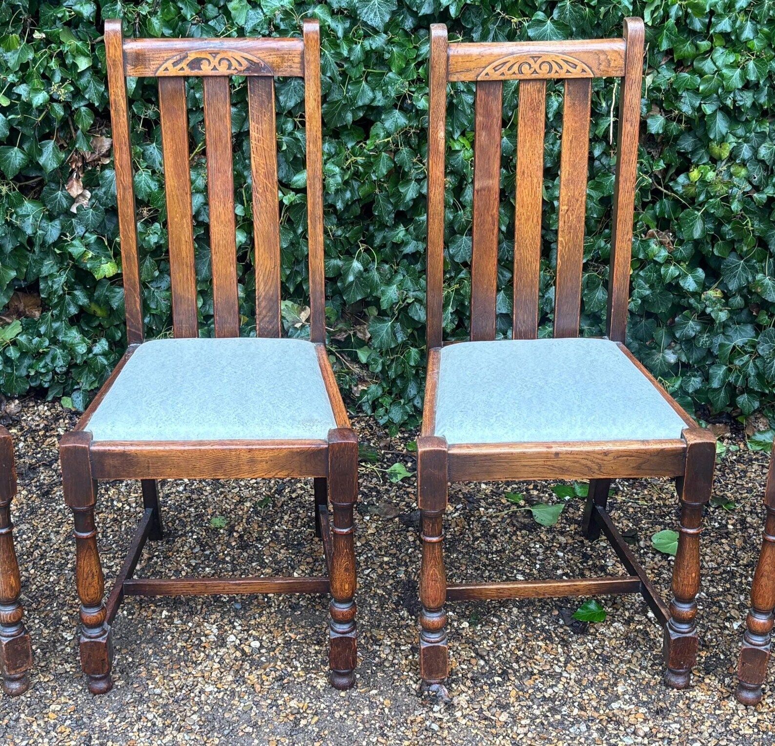 Vintage Antique Oak High Back Dining Chairs photo 300.0