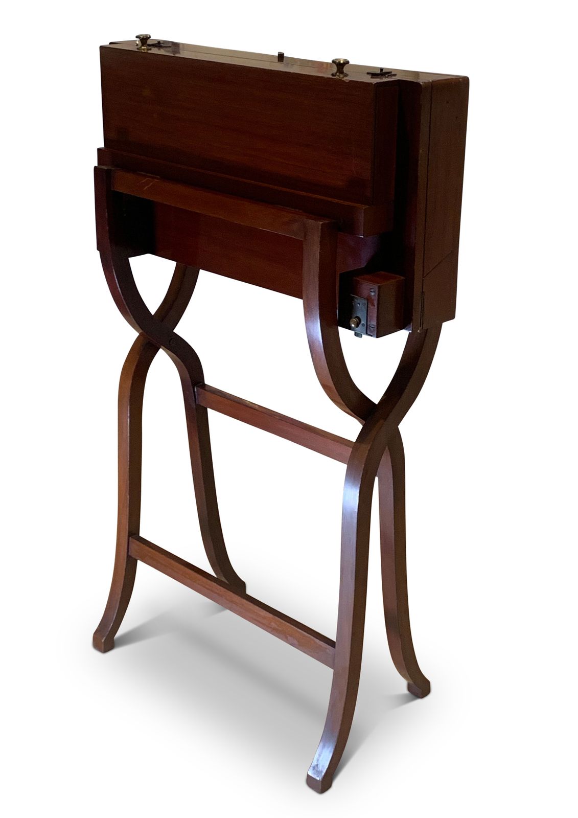 Regency Travelling Campaign Coaching X Frame Table United By Rail Stretchers. photo Furniture