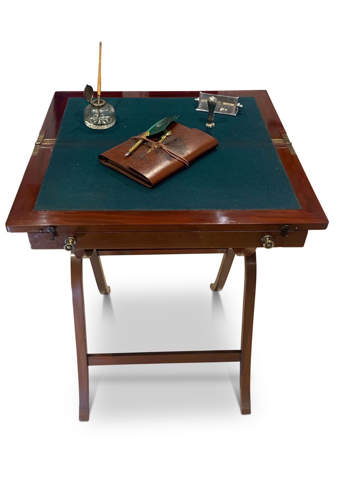 photo vinterior Regency Travelling Campaign Coaching X Frame Table United By Rail Stretchers.
