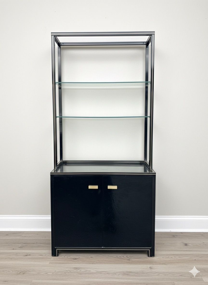 Mid Century French Shelving Display Cabinet Bookcase C.1970, Pierre Vandel Paris photo Furniture