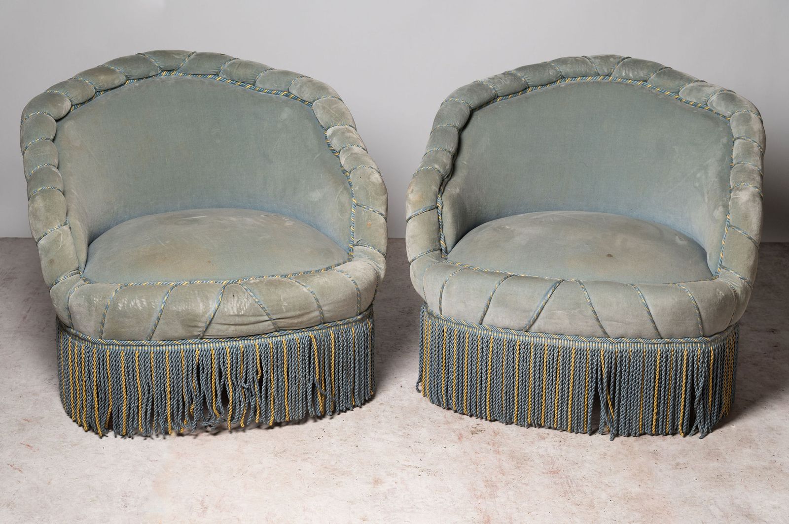 Antique French Pair Of Piecrust Chairs For Upholstery
